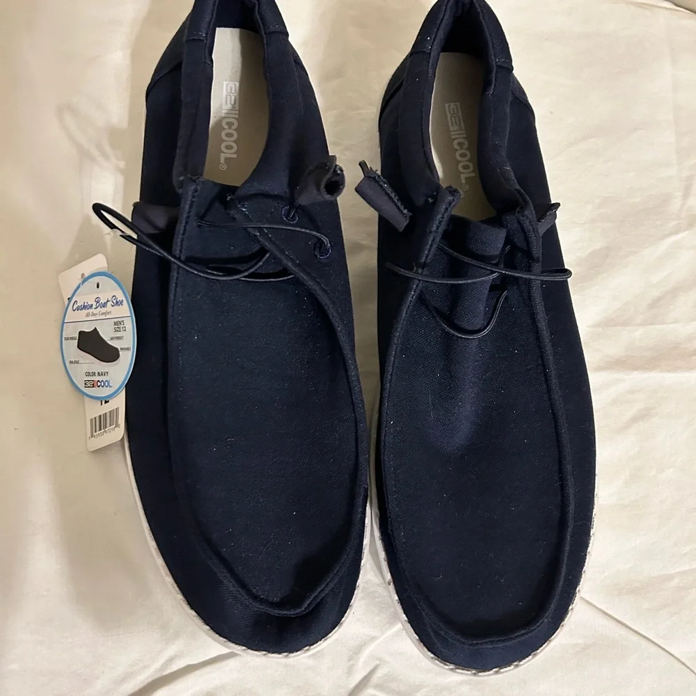 NWT 32 Degrees Men’s Cushion Boat Shoe/Navy Blue/Size 12